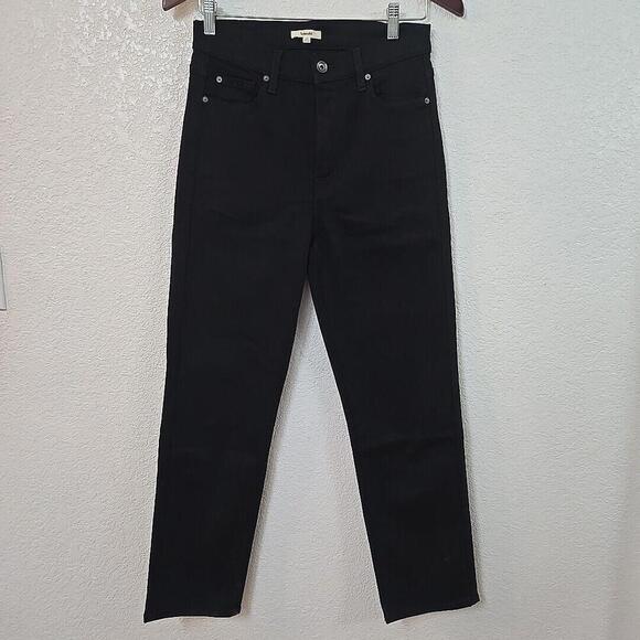 NWT Splendid women's High Waist Slim Kick Crop Ankle Straight Black  Jeans US 28 - Picture 2 of 9